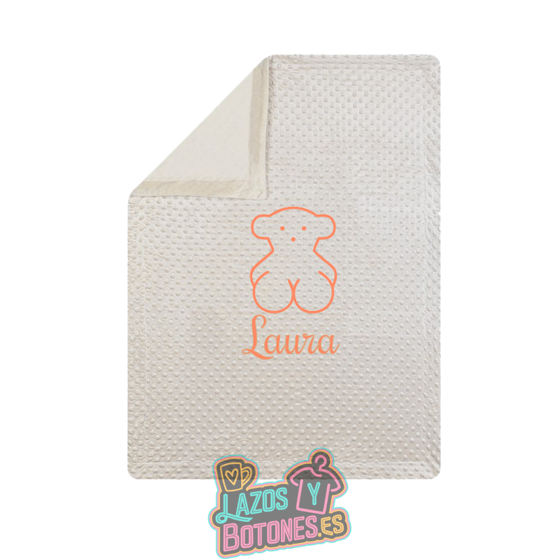 Manta burbujas bordada – Mod. Osito Coral