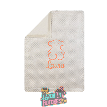 Manta burbujas bordada – Mod. Osito Coral