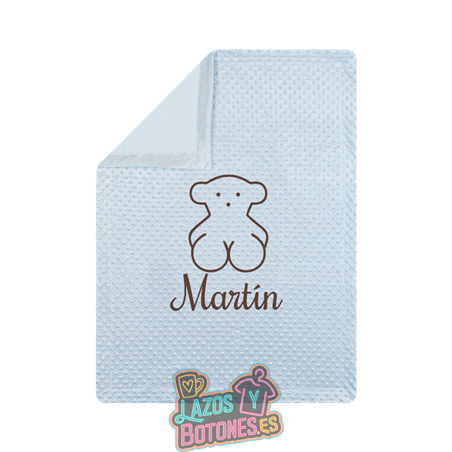 Manta burbujas bordada – Mod. Osito Marrón
