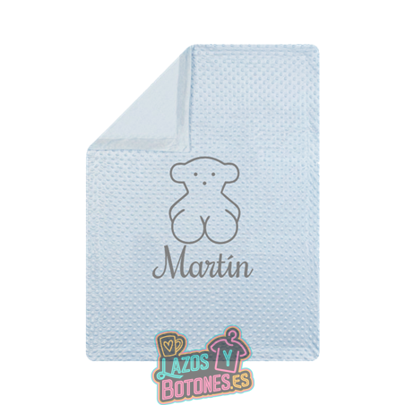 Manta burbujas bordada – Mod. Osito Gris