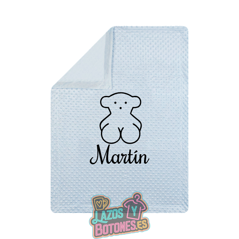 Manta burbujas bordada – Mod. Osito Negro