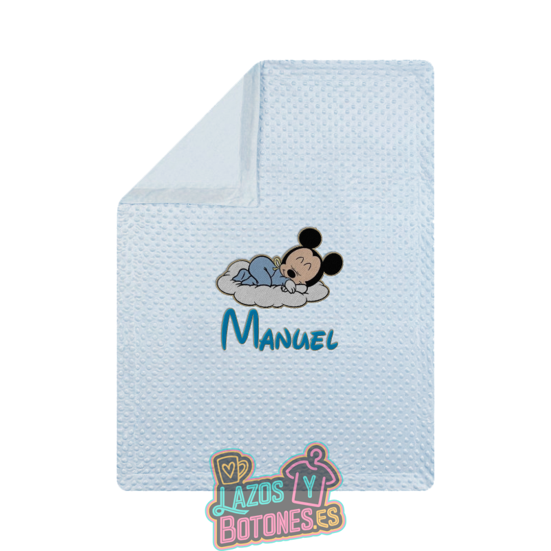 Manta burbujas bordada – Mod. Mickey Bebé Nube