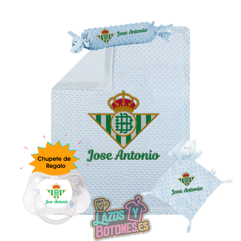 Canastilla bebé personalizada – Mod. Betis – con chupete de regalo