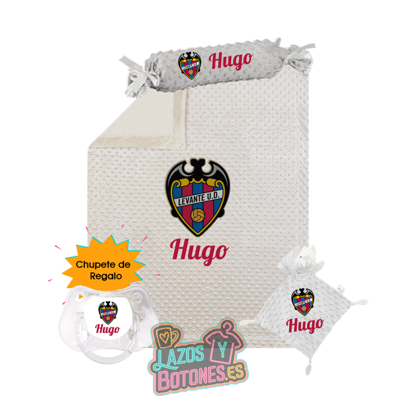 Canastilla bebé personalizada - Mod. Levante UD con chupete de regalo