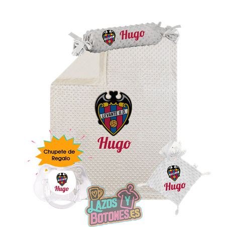 Canastilla bebé personalizada - Mod. Levante UD con chupete de regalo
