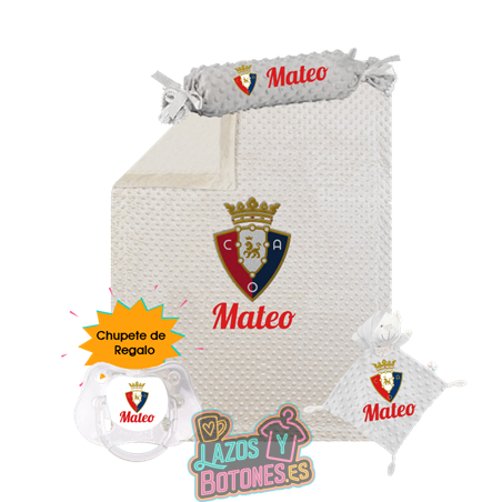 Canastilla bebé personalizada - Mod. Osasuna con chupete de regalo