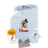Canastilla bebé personalizada – Mod. Mickey con chupete de regalo