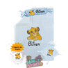 Canastilla bebé personalizada – Mod. Simba con chupete de regalo