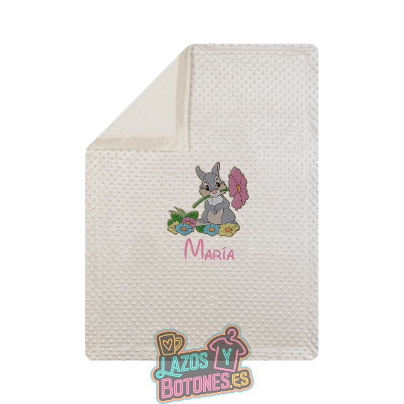 ???? Manta burbujas bordada – Mod. Tambor flores