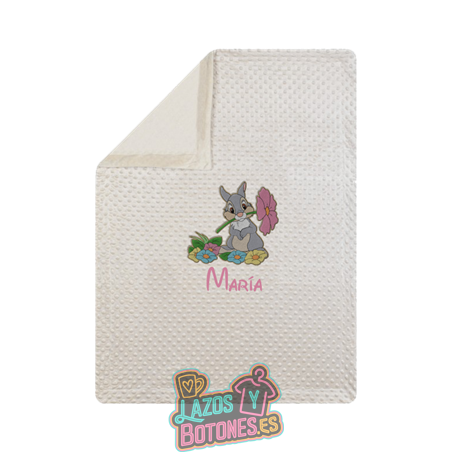 ???? Manta burbujas bordada – Mod. Tambor flores