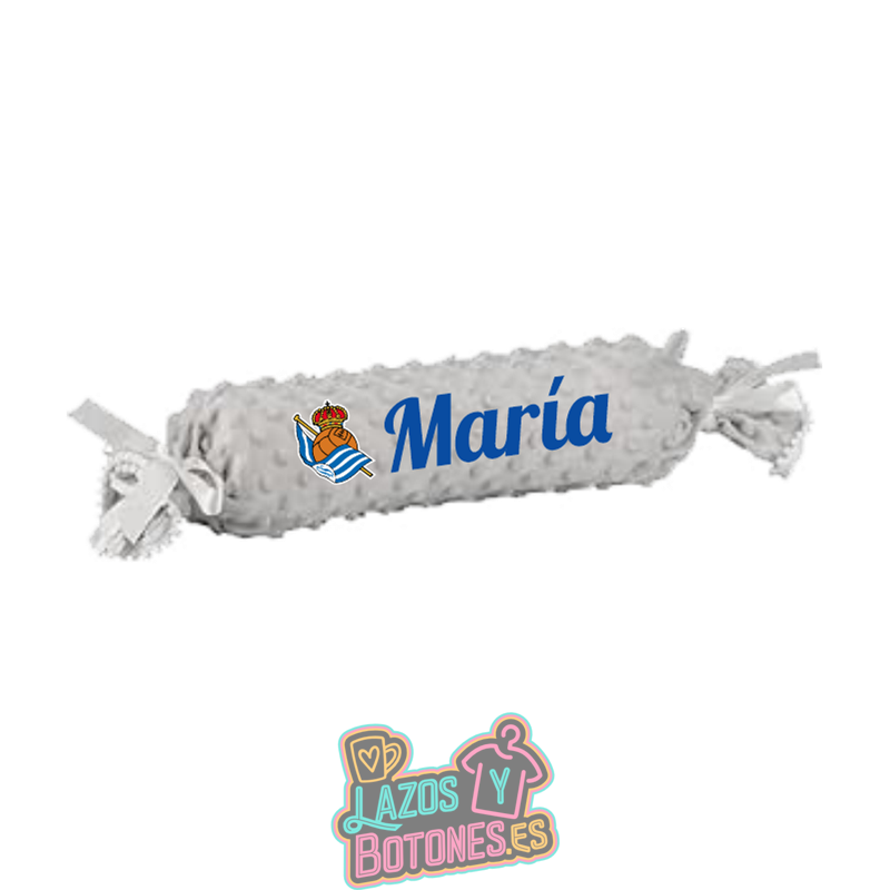 Cojín antivuelco caramelo personalizado – Mod. Real Sociedad