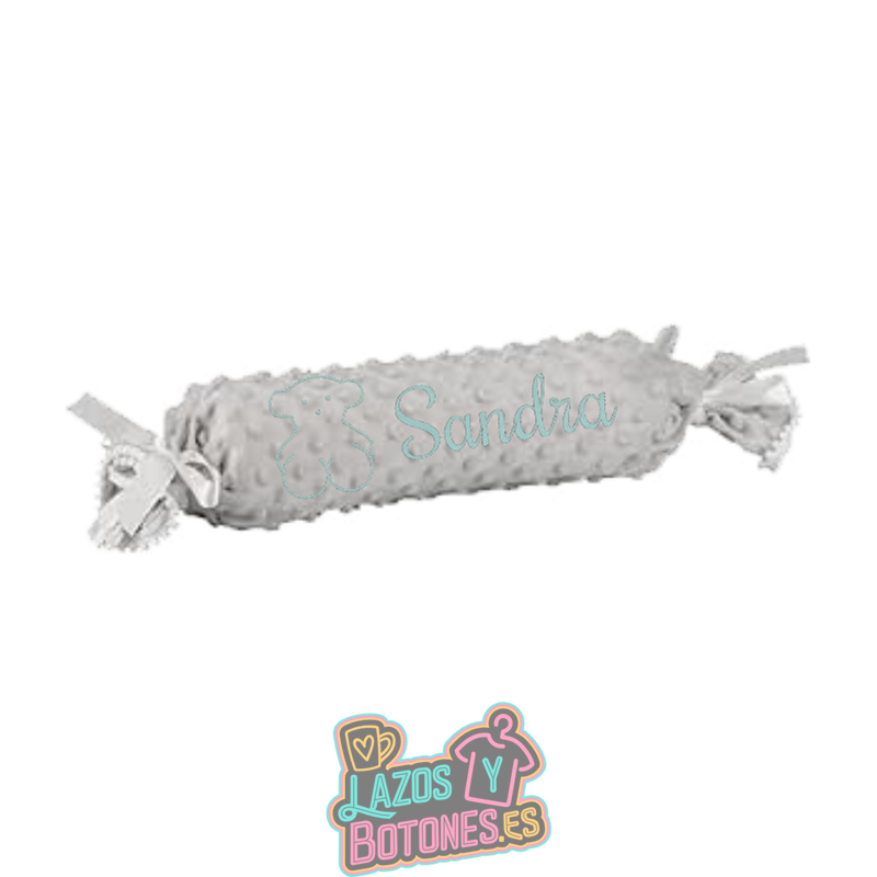 Cojín caramelo antivuelco personalizado con osito – Mod. Osito verde agua