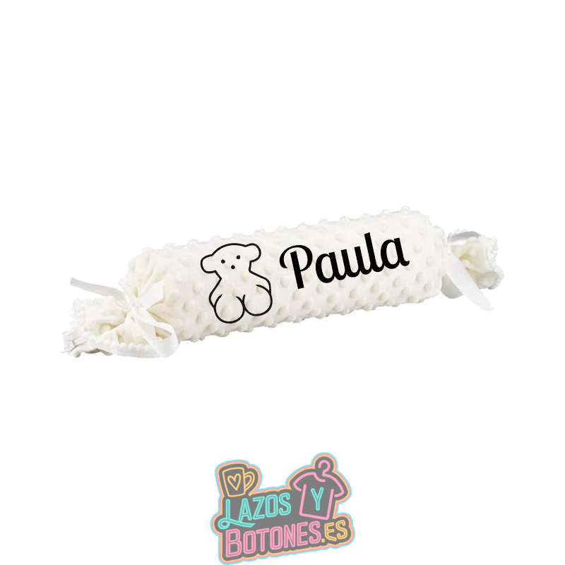 Cojín caramelo antivuelco personalizado con osito – Mod. Osito negro