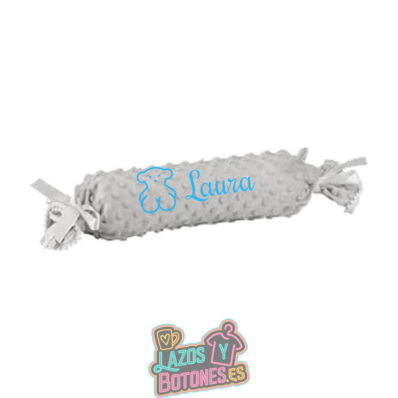 Cojín caramelo antivuelco personalizado con osito – Mod. Osito azul 