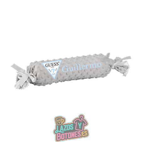 Cojín caramelo antivuelco personalizado – Mod. GUESS azul bebé