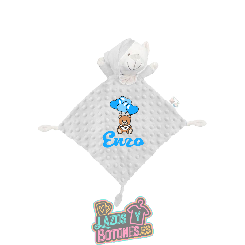 Doudou personalizado – Mod. Moschino globos Azul