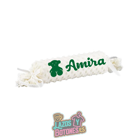Cojín caramelo antivuelco personalizado con osito – Mod. Osito verde