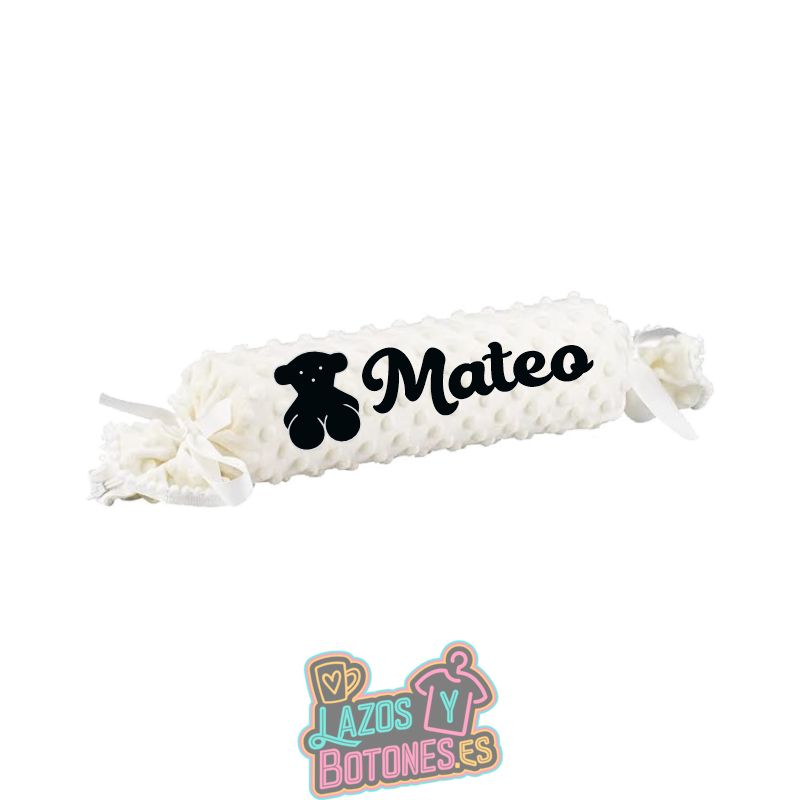 Cojín caramelo antivuelco personalizado con osito – Mod. Osito negro