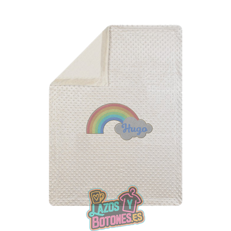 Manta burbujas bordada – Mod. Arcoiris pastel
