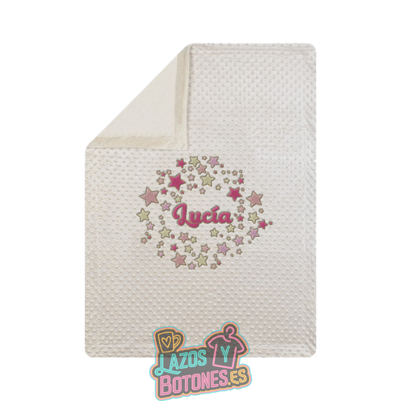 Manta burbujas bordada – Mod. Estrellas rosas