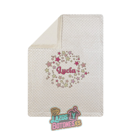 Manta burbujas bordada – Mod. Estrellas rosas