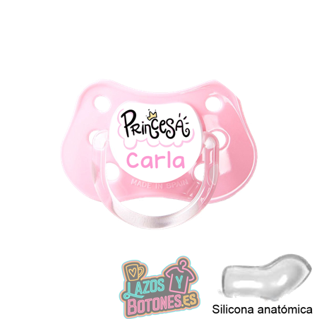 Chupete personalizado 0–6 meses – Mod. Príncipe / Princesa (nube + nombre)