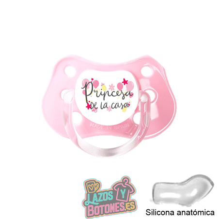 Chupete personalizado 0–6 meses – Mod. Príncipe / Princesa de la casa (colores a elegir)