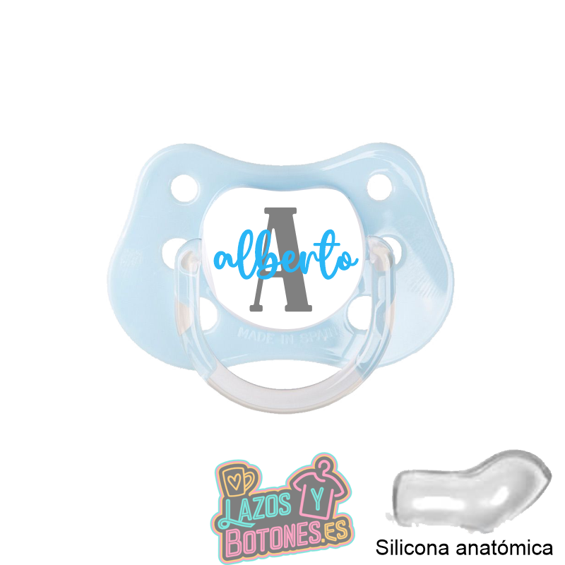 Chupete personalizado 0–6 meses – Mod. Inicial + nombre