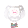 Chupete personalizado 0–6 meses – Mod. Nombre con estrellas rosas