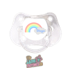 Chupete personalizado arcoíris tonos pastel con nombre – 0 a 6 meses