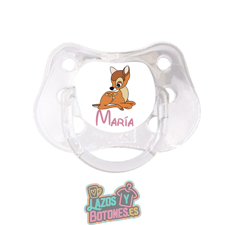 Chupete personalizado Bambi con nombre – 0 a 6 meses