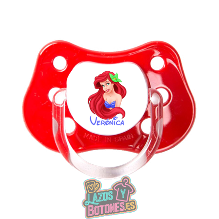 Chupete personalizado Sirenita con nombre – 0 a 6 meses