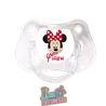 Chupete personalizado Minnie Mouse lunares rojos con nombre – 0 a 6 meses