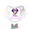 Chupete personalizado Minnie Mouse lunares agua con nombre – 0 a 6 meses