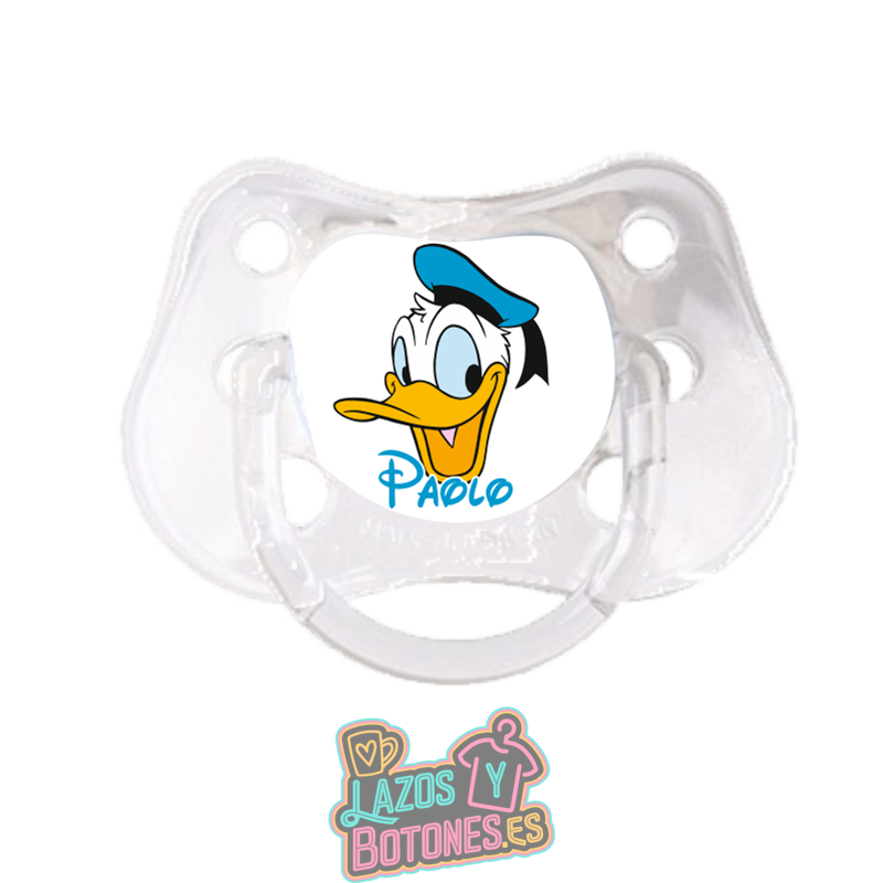 Chupete personalizado Pato Donald con nombre – 0 a 6 meses