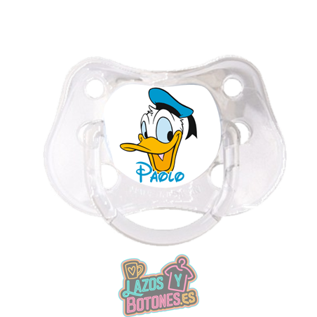 Chupete personalizado Pato Donald con nombre – 0 a 6 meses