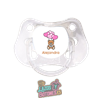 Chupete personalizado osito globos rosas con nombre – 0 a 6 meses