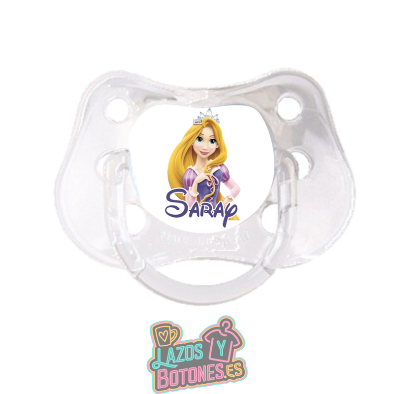 Chupete personalizado Princesa Rapunzel con nombre – 0 a 6 meses
