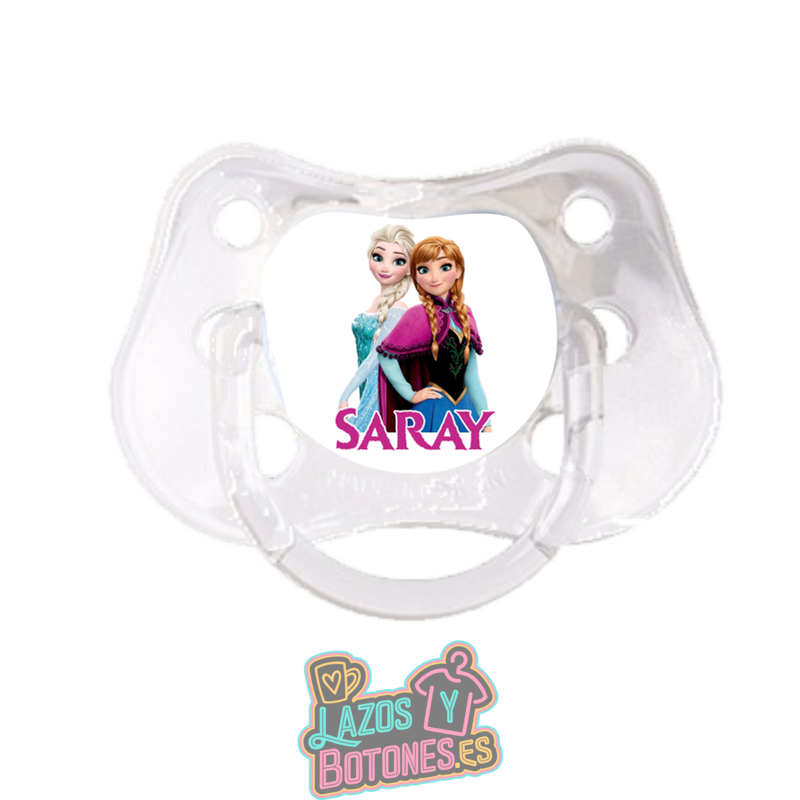 Chupete personalizado Frozen con nombre – 0 a 6 meses