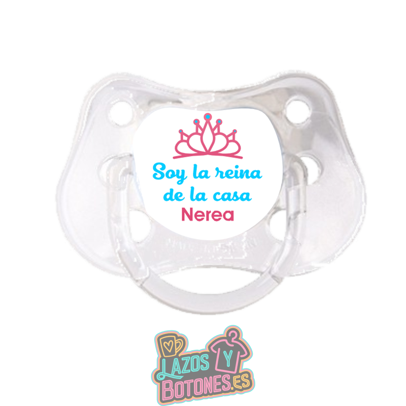 Chupete personalizado Corona princesa o reina con nombre – 0 a 6 meses
