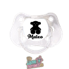 Chupete personalizado Osito negro con nombre – 0 a 6 meses