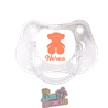 Chupete personalizado Osito Coral con nombre – 0 a 6 meses
