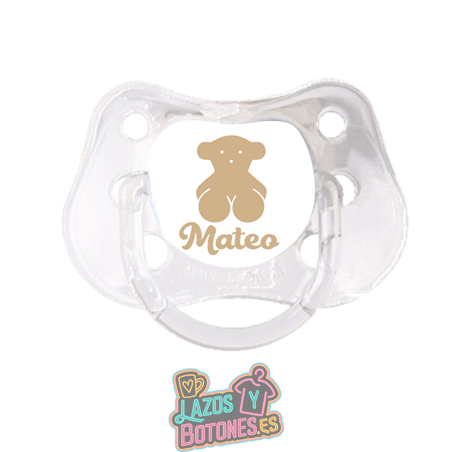 Chupete personalizado Osito Camel con nombre – 0 a 6 meses