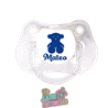 Chupete personalizado Osito azul Marino con nombre – 0 a 6 meses