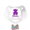 Chupete personalizado Osito Morado con nombre – 0 a 6 meses