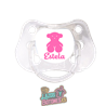 Chupete personalizado Osito Fucsia con nombre – 0 a 6 meses