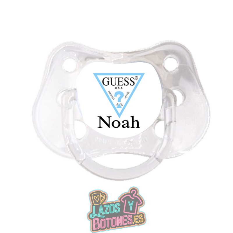 Chupete personalizado Guess Azul con nombre – 0 a 6 meses