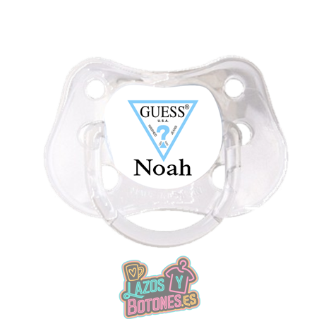 Chupete personalizado Guess Azul con nombre – 0 a 6 meses