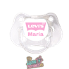 Chupete personalizado Levi’s rosa bebé con nombre – 0 a 6 meses