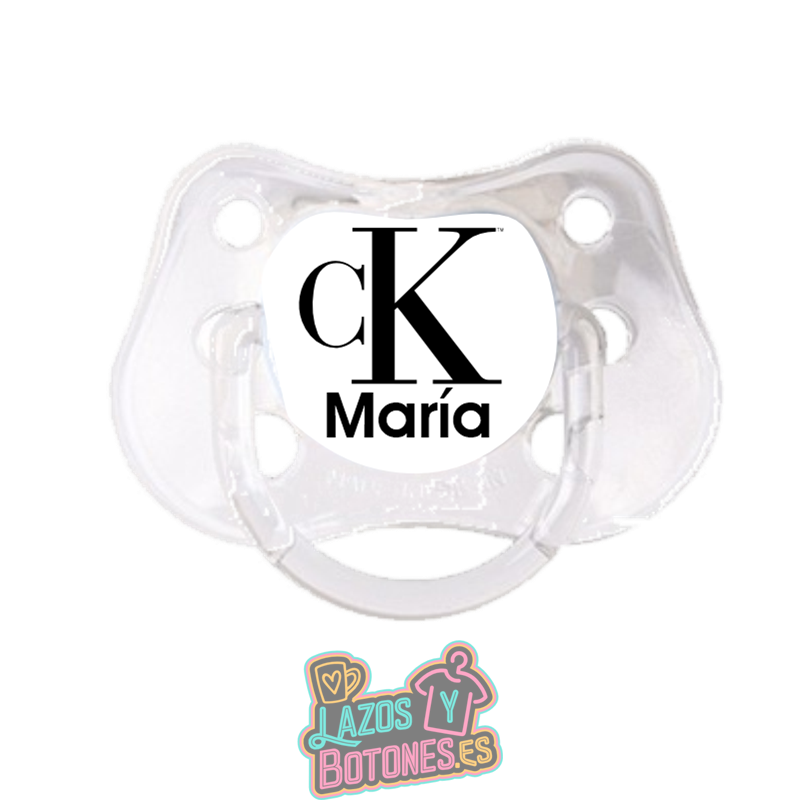 Chupete personalizado estilo CK con nombre y color a elegir – 0 a 6 meses